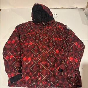 Grenade Red Black Full Zip Hooded Ski Snowboard Jacket Men’s Size S